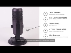 La collecte 4 modèle le microphone de condensateur d'USB pour le PC/Mac/jeu