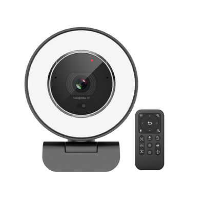 webcam de 5X Digital 2K Zoomable avec à télécommande construit dans la couverture d'intimité