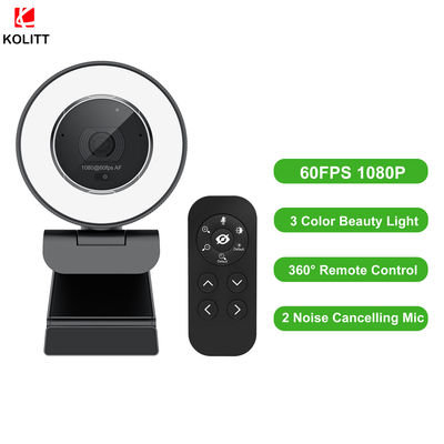 webcam de filtre de beauté de 1080P 60FPS avec la mise au point automatique rapide de couverture d'intimité