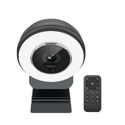 webcam de 5X Digital 2K Zoomable avec à télécommande construit dans la couverture d'intimité