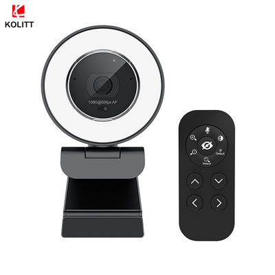 Webcam compact du webcam 1080P 60FPS de filtre de beauté avec l'anneau léger