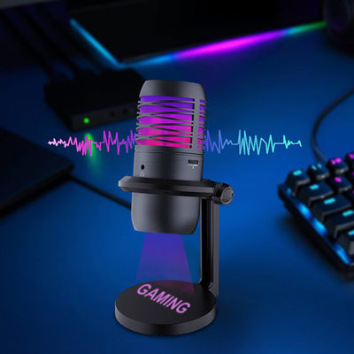 RVB allumant le microphone de condensateur d'USB pour couler et enregistrer