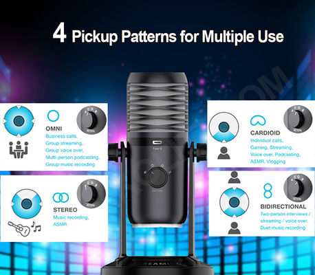 La collecte 4 modèle le microphone de condensateur d'USB pour le PC/Mac/jeu