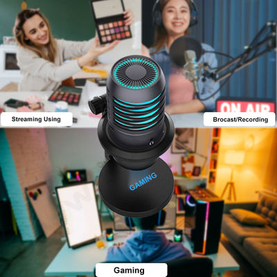 Microphone d'ordinateur de studio d'ODM/OEM, microphone de RVB USB pour couler et chant