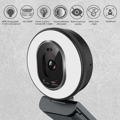 Webcam de Ring Light de couleur de FaceTime AF Live Broadcast Cameras FHD 3