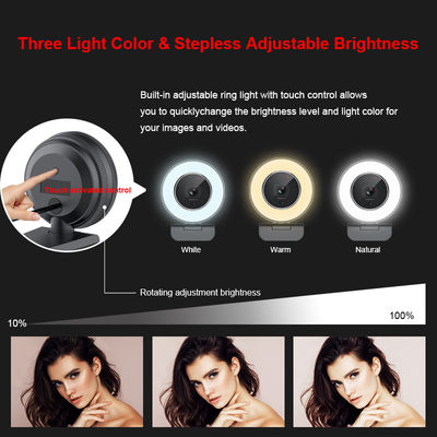 Mise au point automatique coulante professionnelle AF du webcam 2k/webcam de MF Ringlight