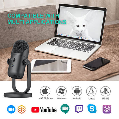 Microphone lisse de causerie de Web de microphone de condensateur d'USB de la CE pour des Bloggers