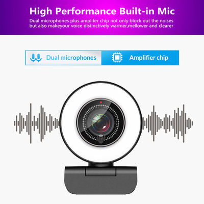 Format de la mise au point automatique H.264 de caméra de Live Streaming Webcam USB avec Ring Light