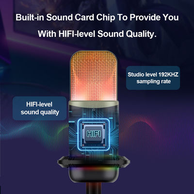 Microphone de condensateur de 96KHZ 192KHZ USB avec le support antichoc
