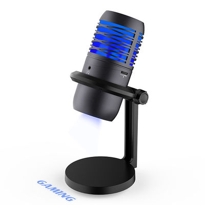 RVB allumant le microphone de condensateur d'USB pour couler et enregistrer
